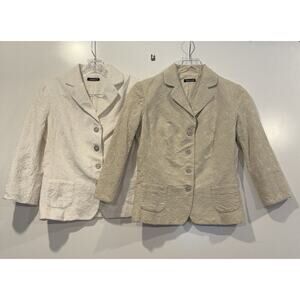 Tahari Lot of 2 Embroidered‎ Cotton Blazers Jackets Career Womens Size S/P